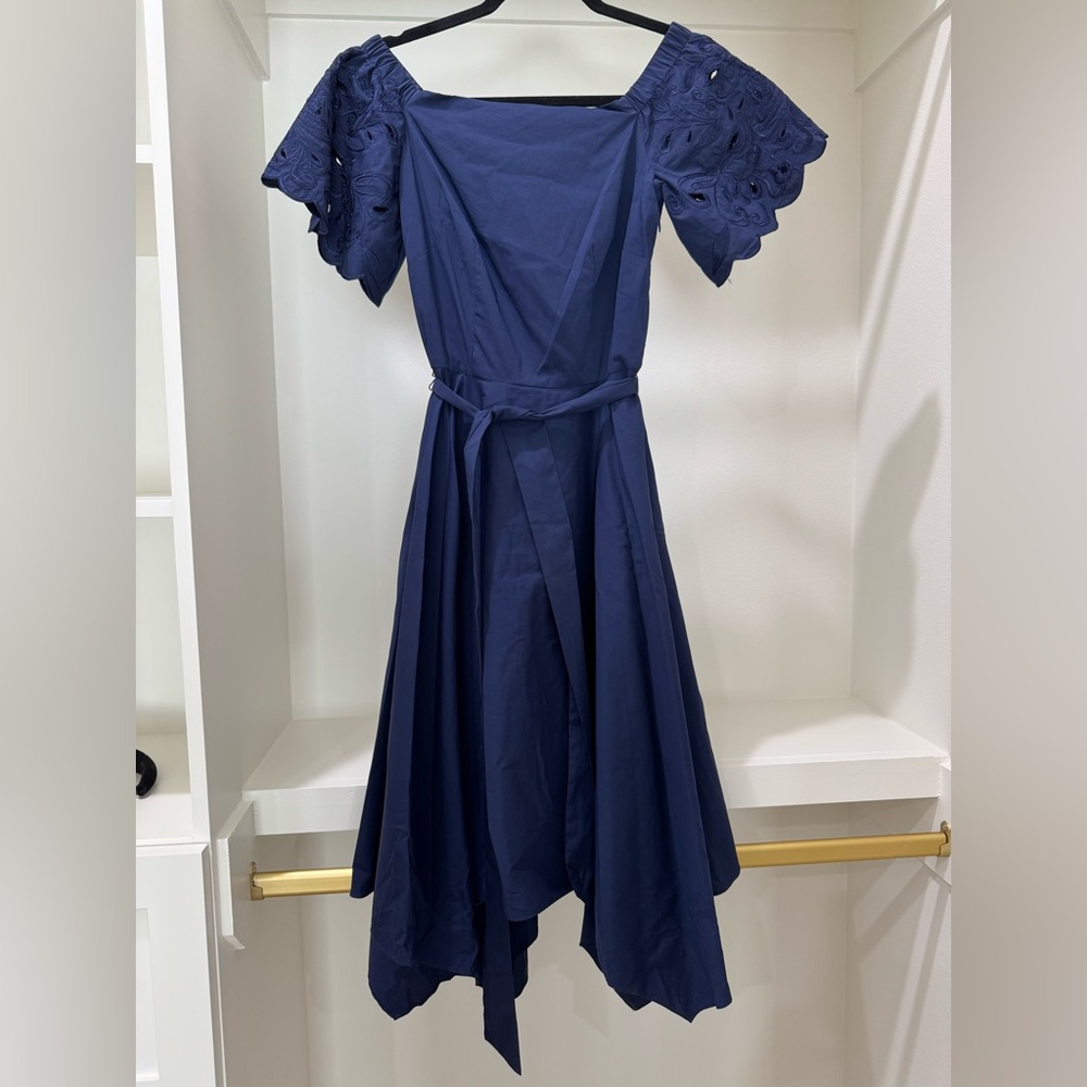 ANTONIO MELANI Asymmetrical Navy Dress